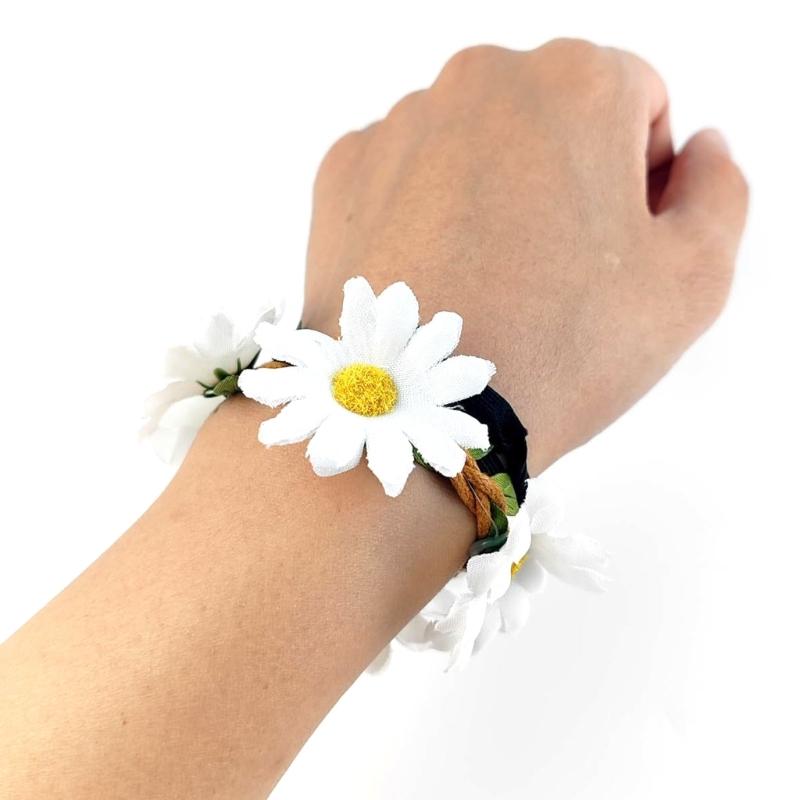 Set of 12PCS Handmade Headbands Fashion Flower Hairband Sun flower Crown Flower Hairband for Women Unique Decors