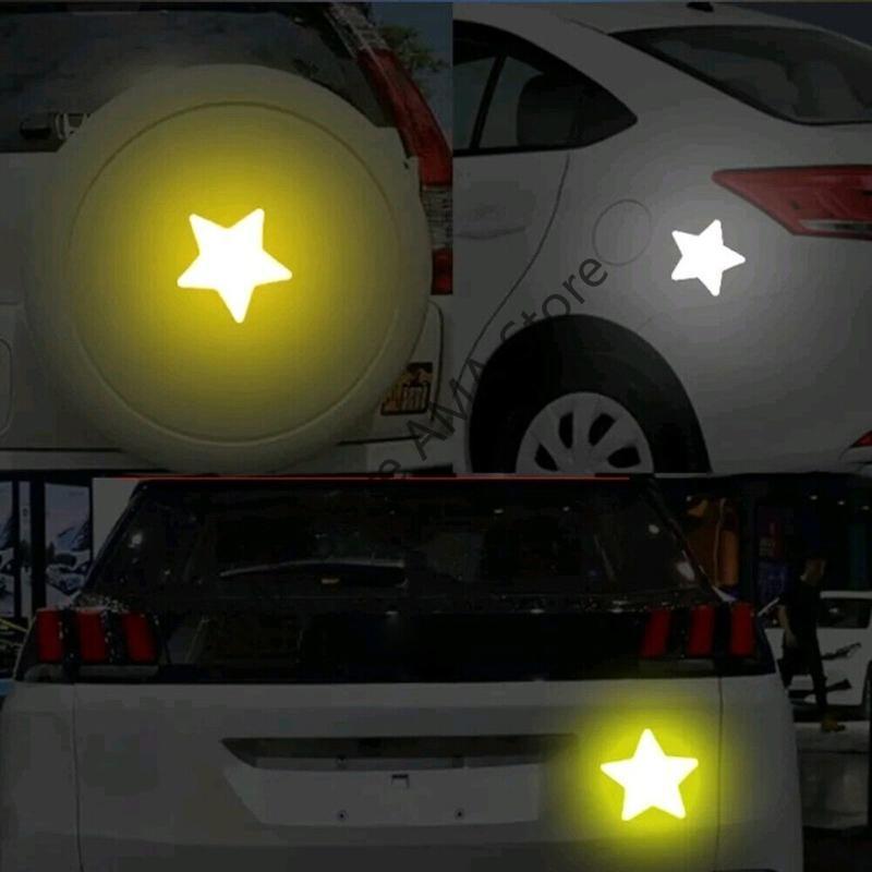 X7JF Reflective Star Decals for Car and Bikes Stylish Color for Enhanced Night Safety