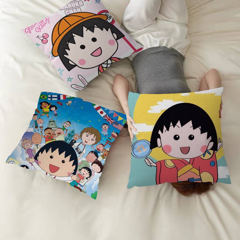 Chibi Maruko-chan Obal na vankúš Obal na vankúš Poťah na čalúnenie Dekoračný vankúš na pohovku Obal na vankúš