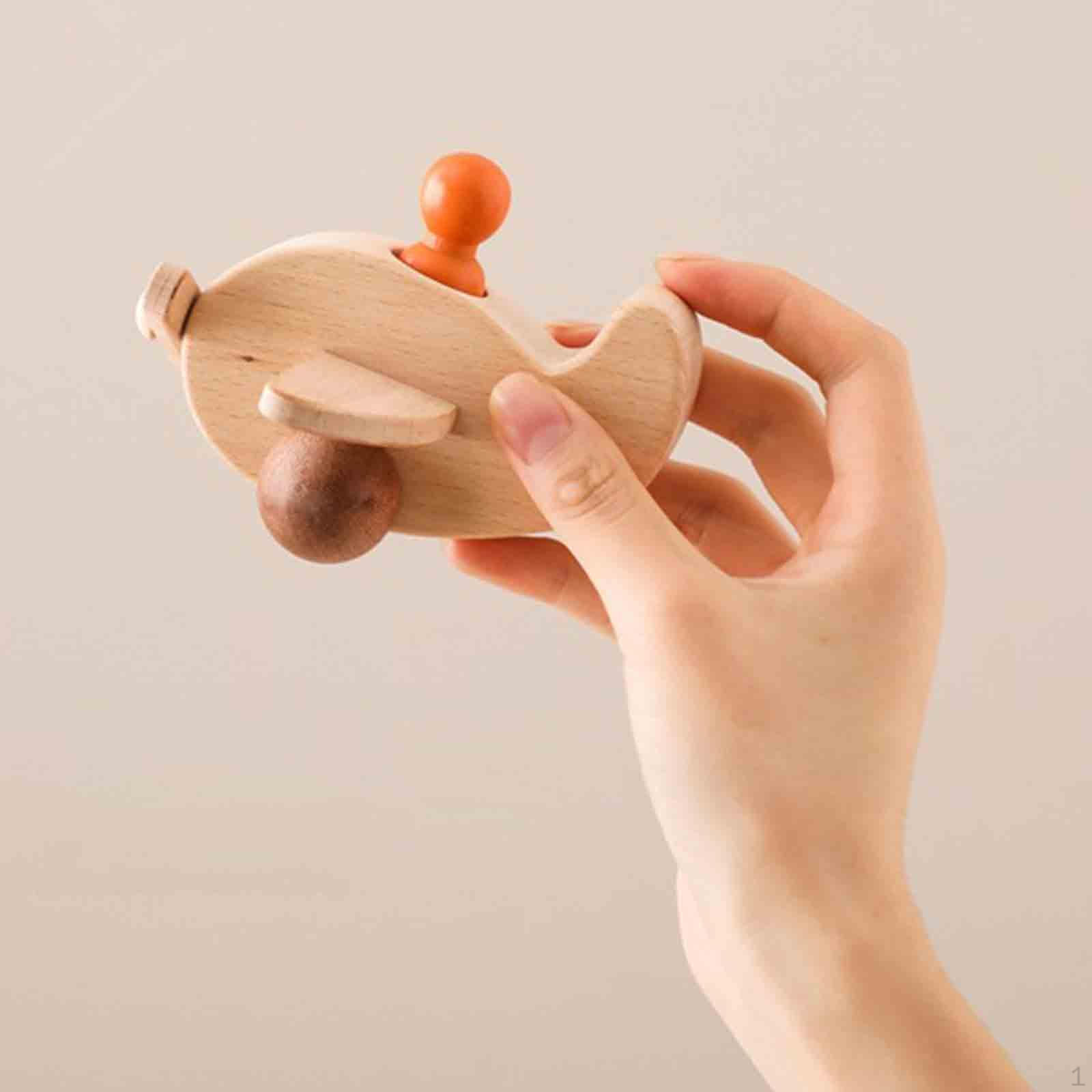 

Деревянные игрушки-самолеты, имитационная модель, практичная с миниатюрными фигурками, головоломка Монтессори