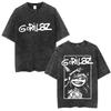 Gorillaz The Now Now Album T-shirt Men Women Cotton Vintage Washed Graphic Print Short Sleeve Oversized Streetwear Retro Top