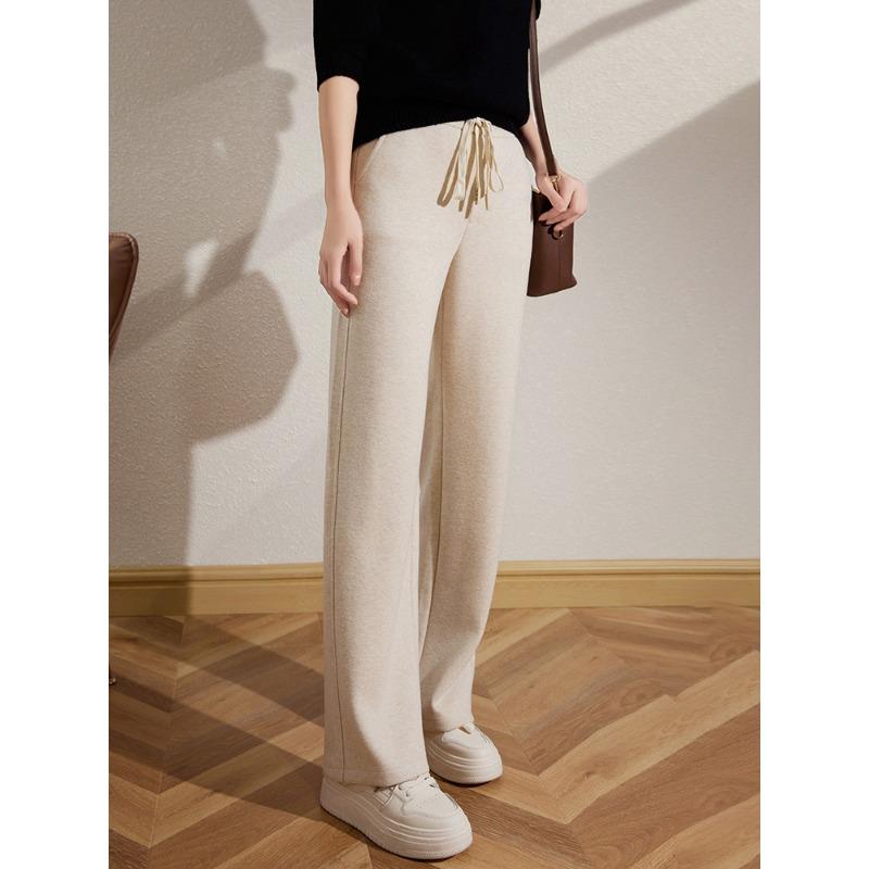 Woolen Wide-leg Pants for Women In Autumn and Winter New Wool Straight Pants Soft and Glutinous Casual Pants Full of Drooping Floor Pants