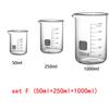 3pcs Glass Measuring Cup Set Clear Scale Cup Heat-resistant Beaker Kitchen Baking Measuring Cup Set Laboratory Container Jugs
