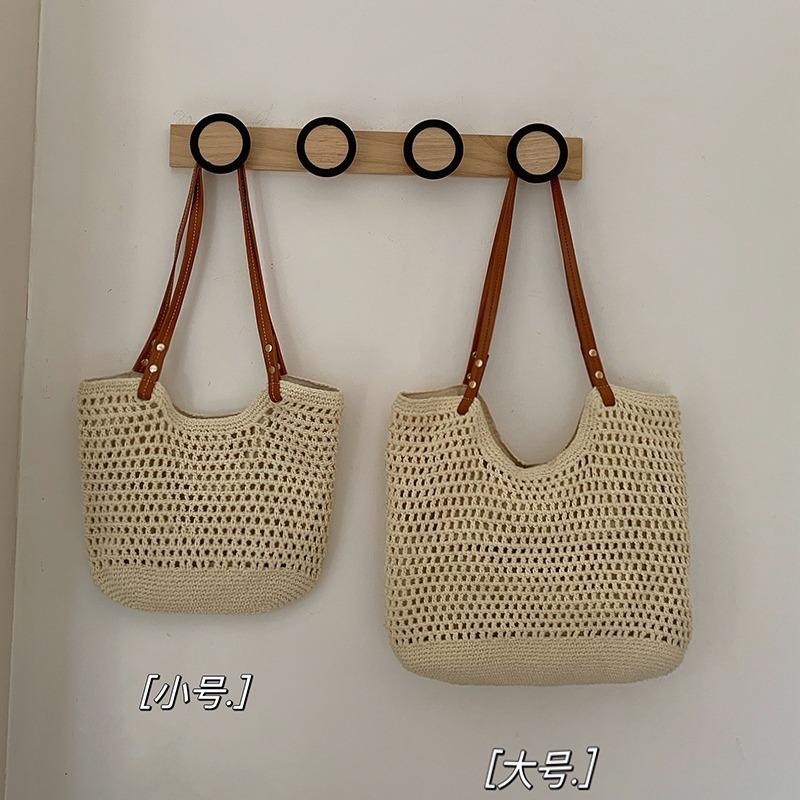 Bag Women's Summer New Versatile Shoulder Seaside Vacation Beach Bag Woven Straw Commuter Tote Bag Tide