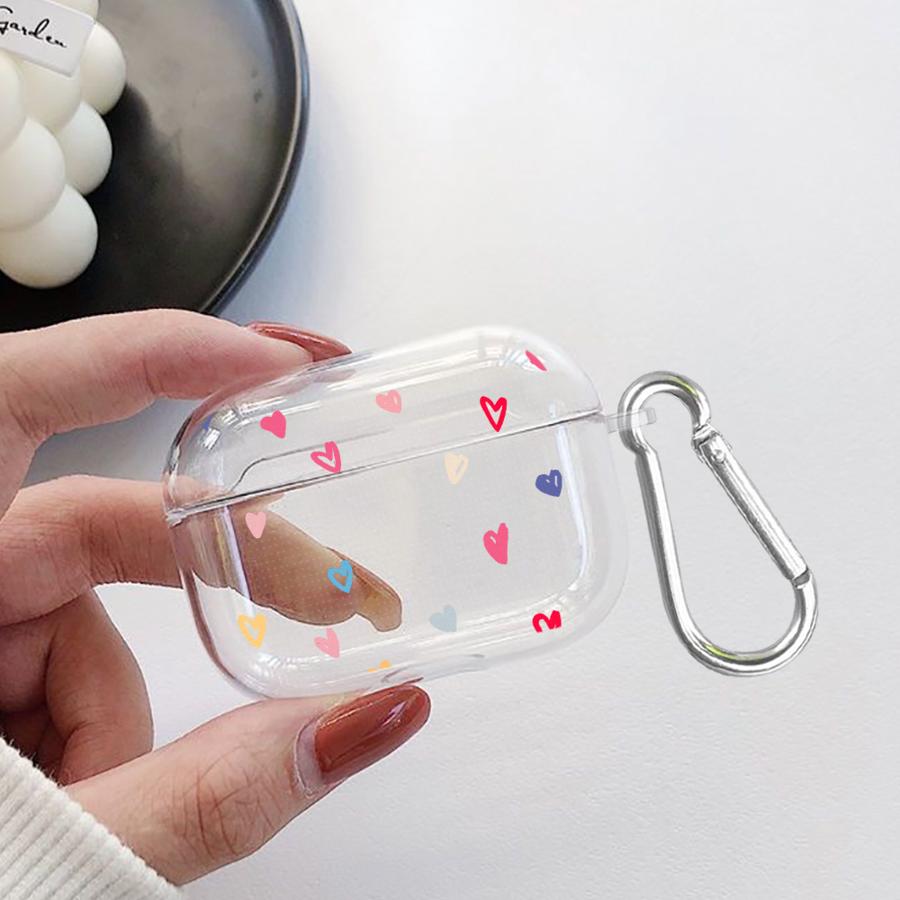 Case For Airpods 3 Pro 4 1 Pro2 Pro3 2 Clear Earphone Cases Cover Colorful Cartoon Love Heart