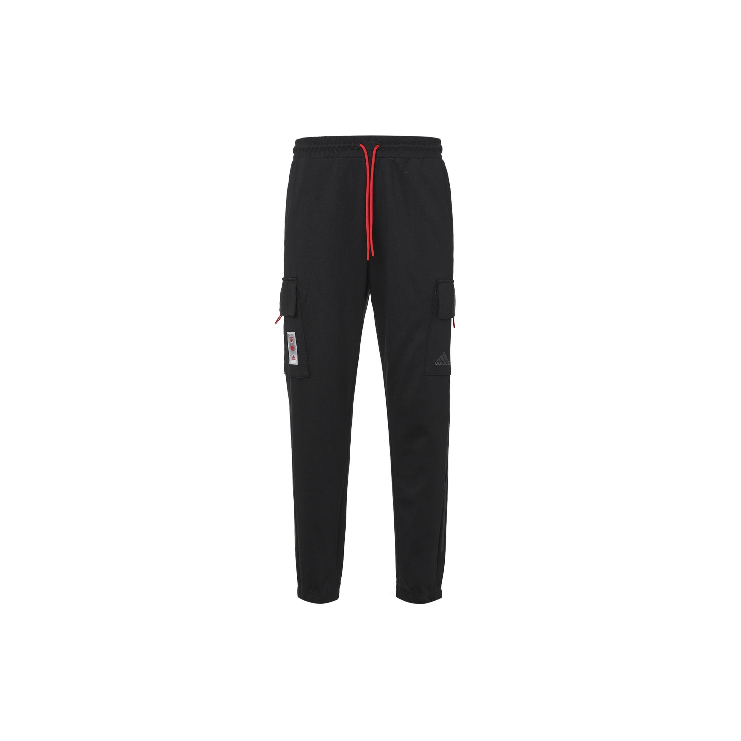 Men s adidas Cny Top Knpnt Side Pocket Cargo Lacing Casual Joggers/Pants/Trousers Black HC0254 M