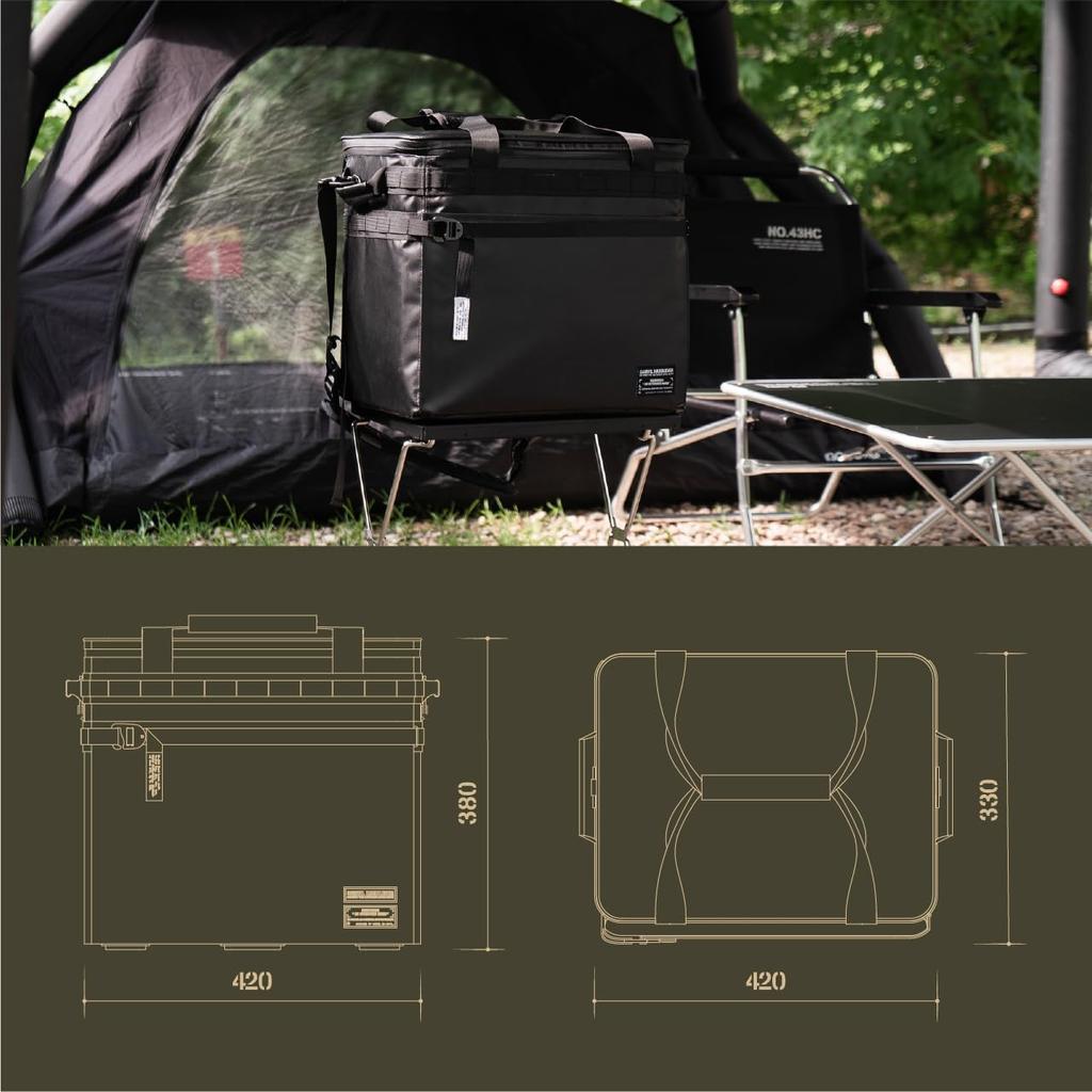 CAMVIL Cooler Box 33L Large Capacity Foldable Container PE Insulation Cooler Box for Both Cooling and Warming Lightweight Waterproof Outdoor Camping