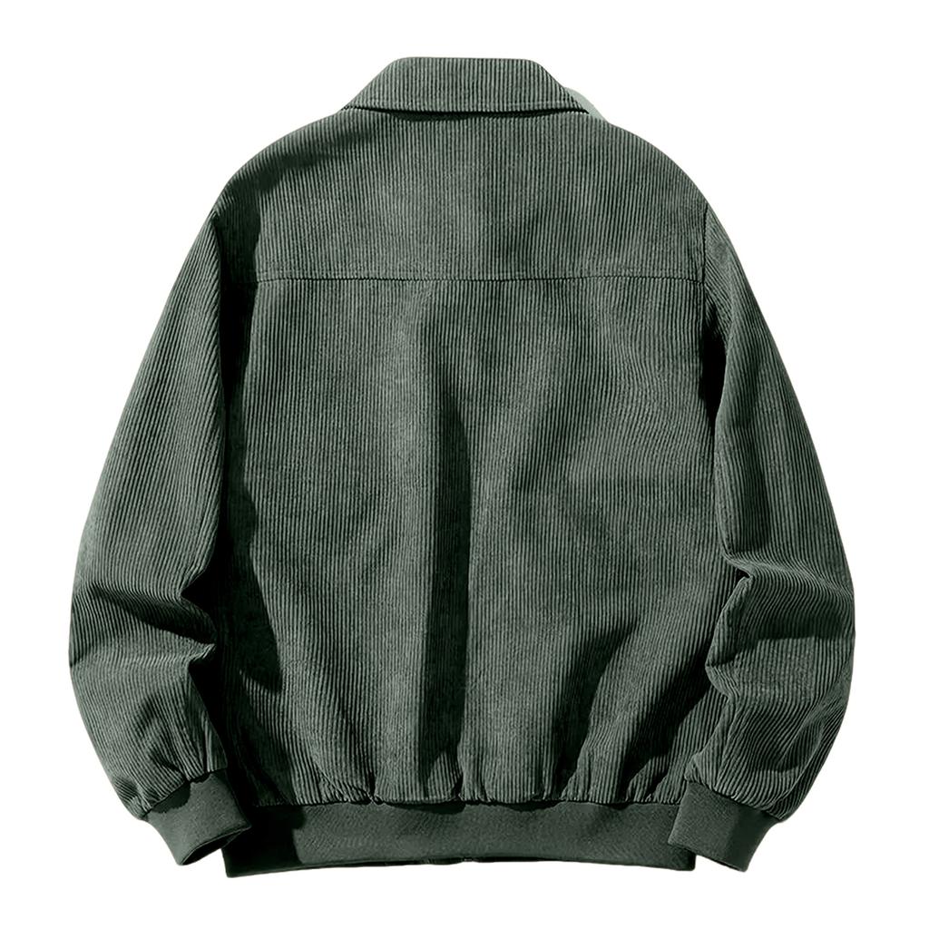 Fashionable Casual Corduroy Lapel Top Long Sleeve Men's Jacket