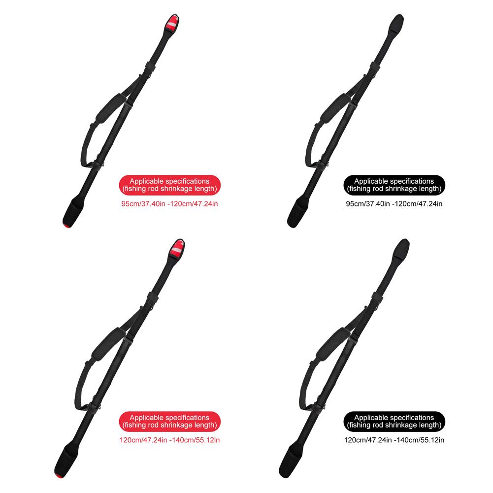 Portable Fishing Rod Carry Strap Adjustable Fishing Rod Storage Bag Wear-resistant Fastener Tie Fishing Accessories