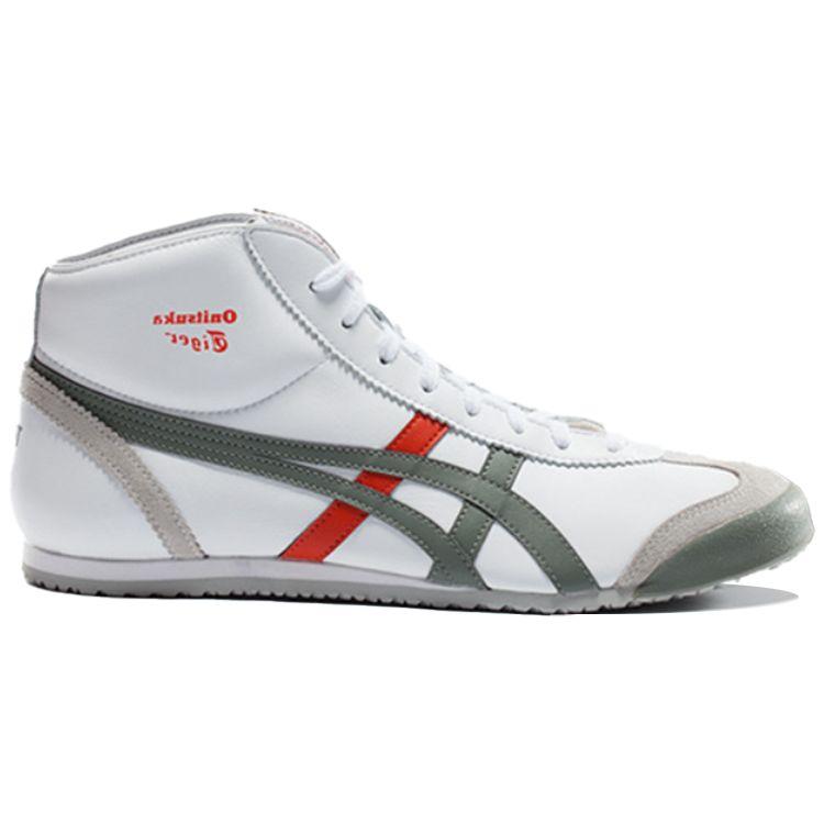 ONITSUKA TIGER Mexico 66 Bequeme Vielseitige Mittelhohe Freizeitschuhe Unisex Sneaker Weiß Grün HL328-0181