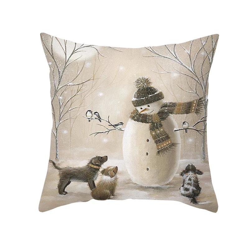 New Years Gifts Christmas Ornaments Pillow Cases Merry  Home Decorations  Cushion Covers