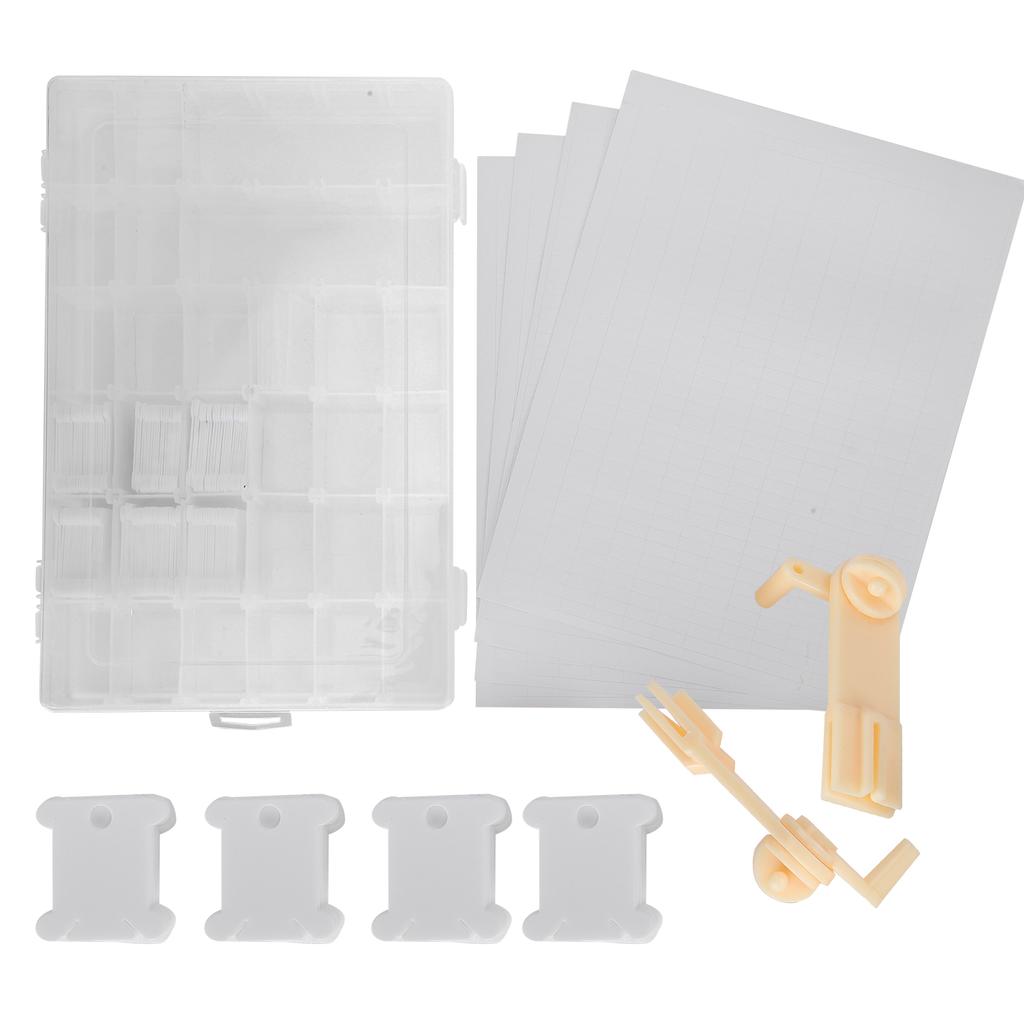Embroidery Floss Organizer Box Milk White Cross Stitch Plastic Bobbins Manual Winding Machine