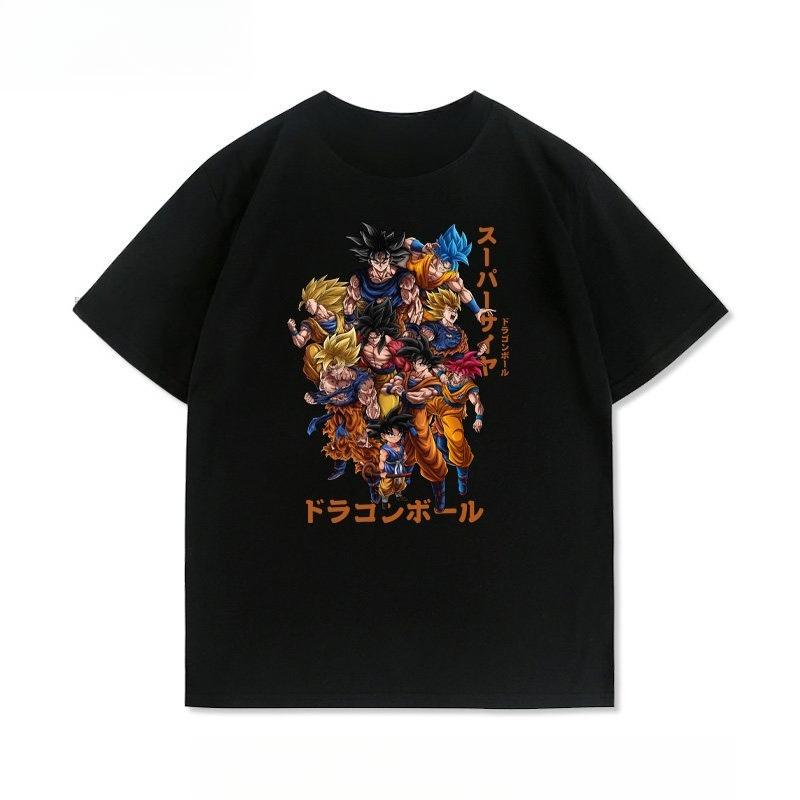 Dragon Ball Tshirt Mens Pure Cotton Casual  Round Neck Tshirt Short Sleeve Clothing Summer Sports Casual Short Sleeve Top