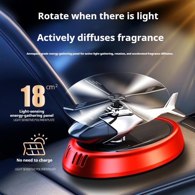 Car Solar Powered Rotating Aircraft Perfume Automatic Rotating Air Purifier Propeller Rotary Perfume Diffuser Car Ornament