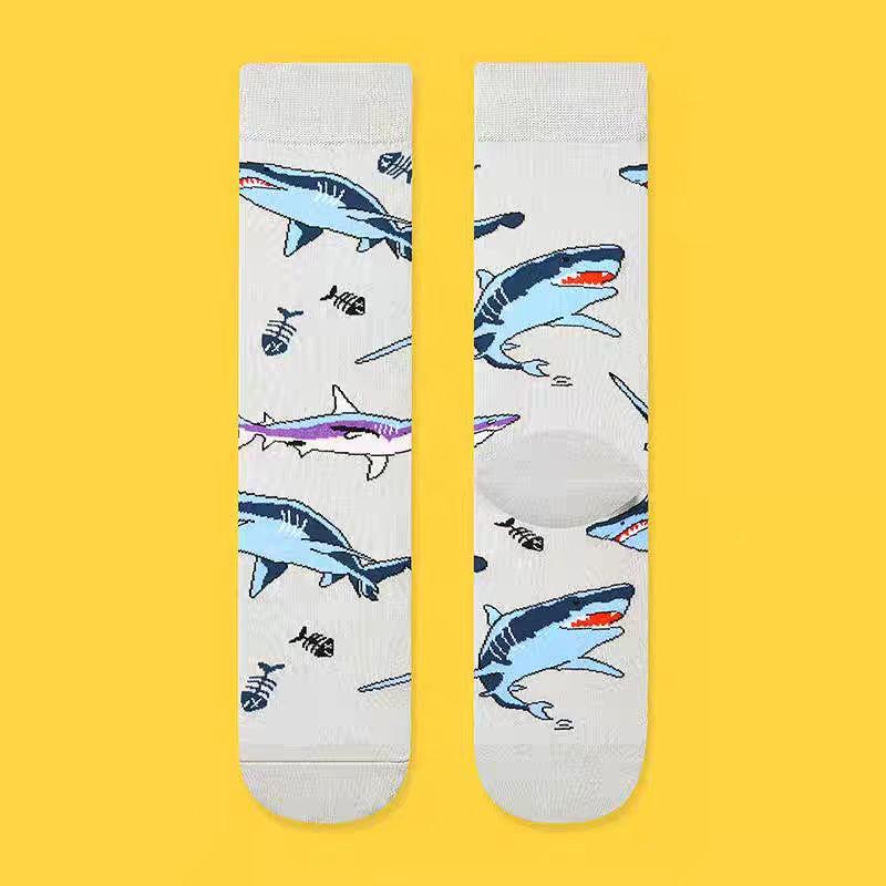 AB New Fashion Socks for Men and Women Colorful Cartoon Animal Cotton Sock Hip Hop Funny Plant Mushroom Bird Stocking