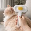 One Button Automatic Pet Hair Remover Fine-toothed Stainless Steel Pet Grooming Brush Comfort Grip Cat Massage Comb