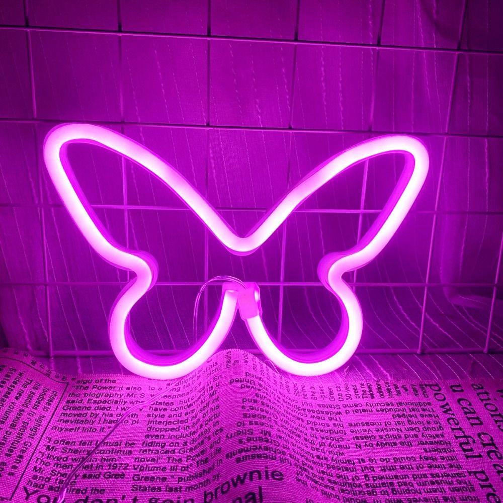 Nachtlicht Energiesparend Schmetterlingsförmiges Licht Wandmontiert USB/Batteriebetrieben LED Neonlicht Kunststoffe Schlafzimmer