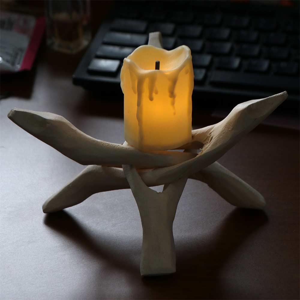 Multipurpose Display Stand Safe Incense Holder Desktop Decorative Prop Wooden Tripod  Living Room