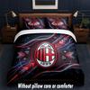 AC Milan Design Bed Bedding Set 1 Duvet Cover + 2 Pillowcases Soft Breathable Household Bed Linens