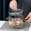 1500ML Glass Simmer Pot Transparent Gradient Glass Saucepan Household Heat-resistant Pot For Pasta Noodles Soup