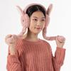 Orejeras de Invierno Cálidas de Peluche con Corazón de Conejo Orejas Móviles Saltarinas Cubreorejas para Exterior Temporada de Invierno