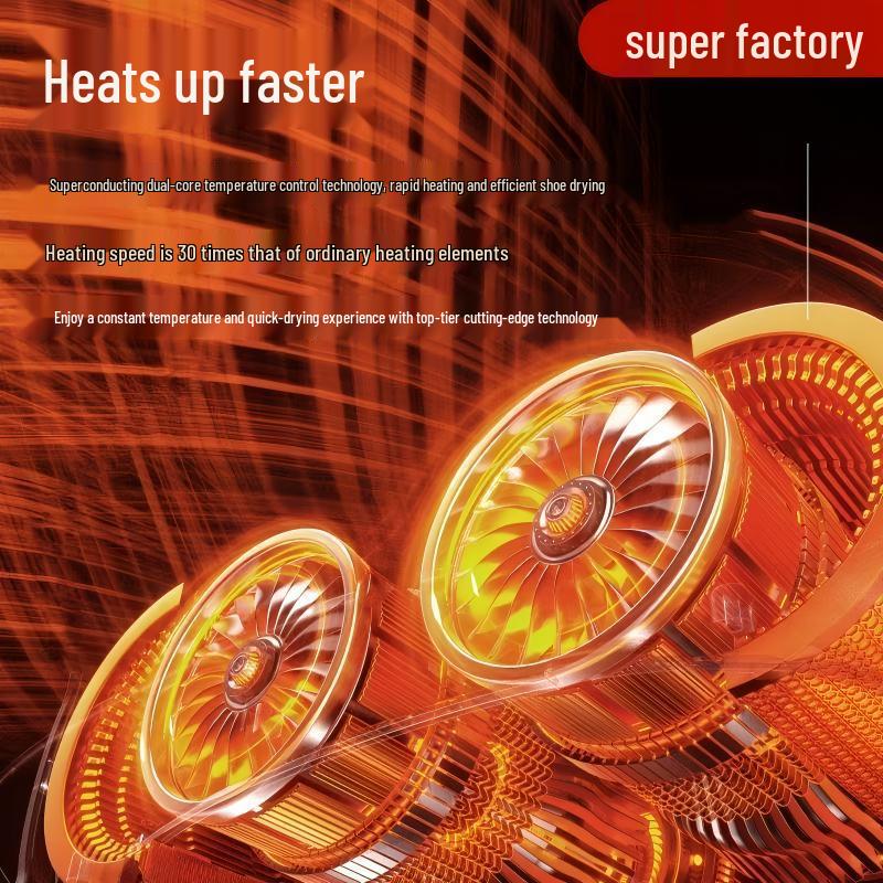 Compacte slimme schoenendroger met timer en opvouwbaar ontwerp