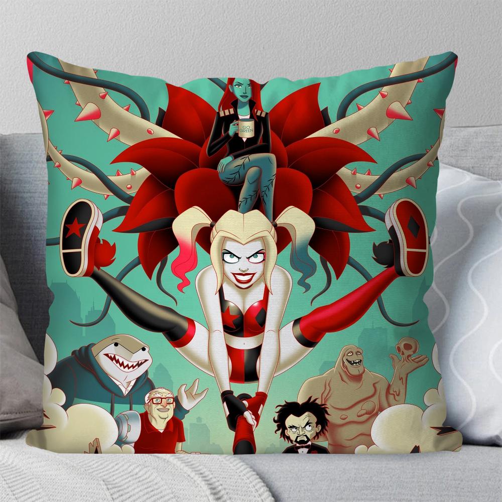 BEAST KINGDOM Harley Tv Quinn Pillow Case Square Pillow Bedroom Sofa Leisure ComfortCushionCar Living Room Home Decoration 40X40