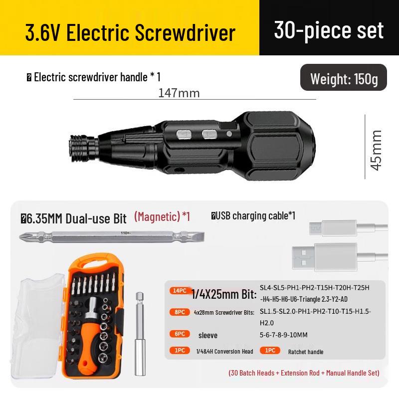 

Thai Rich Hand-Automatic Electric Screwdriver Kit CN plug (adapter included)