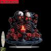 2D Flat Gothic Skull & Rose Acrylic Desktop Decoration, Black & Red Skulls, Red Roses, Candle, Suitable for wall Decoration, porch, Room, Villa, accen
