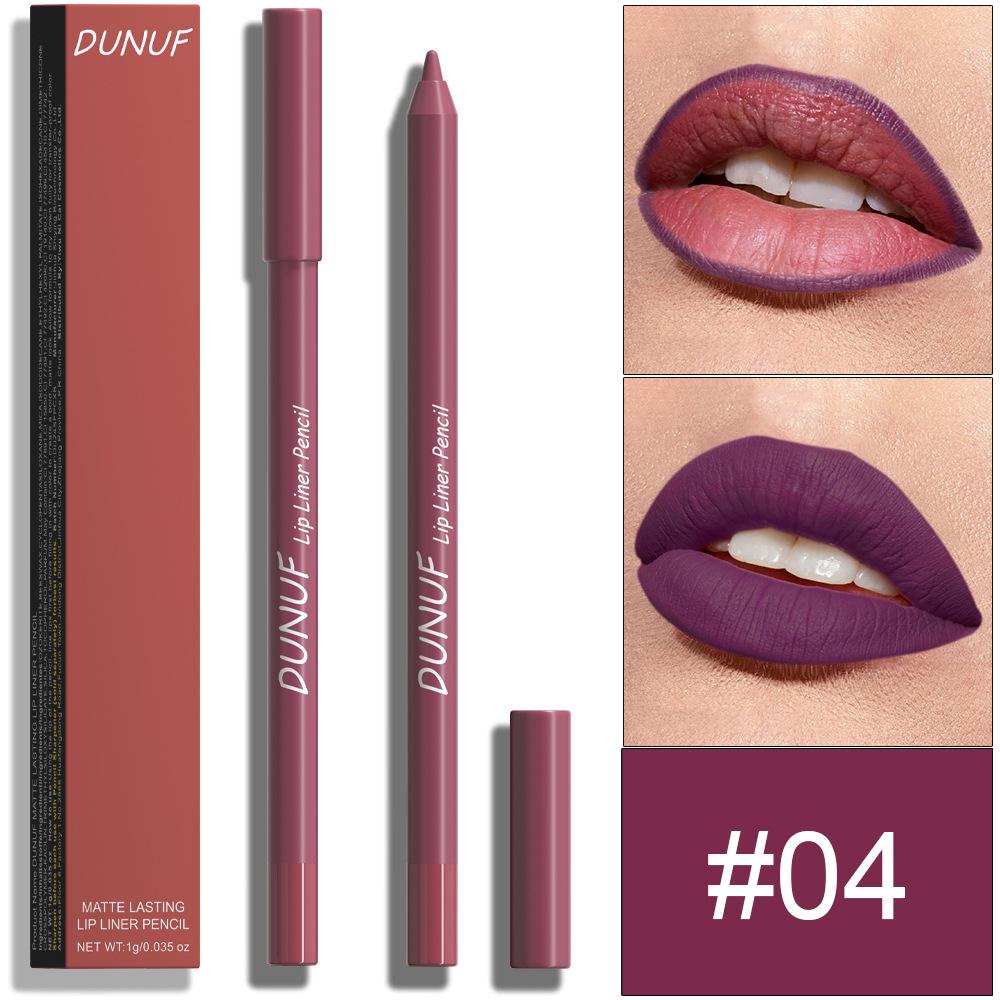 DUNUF 24-Color Waterproof Long-lasting Foam Lip Liner Set