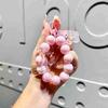 Rabbit Resin Trendy Candy Colored Bow Knot Heart Bead Keychain For Fashionable Gifts
