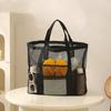 PVC Mesh Beach Bag Zipper Swimming Tote Bag Storage Bag Hollow Out Handbag  School
