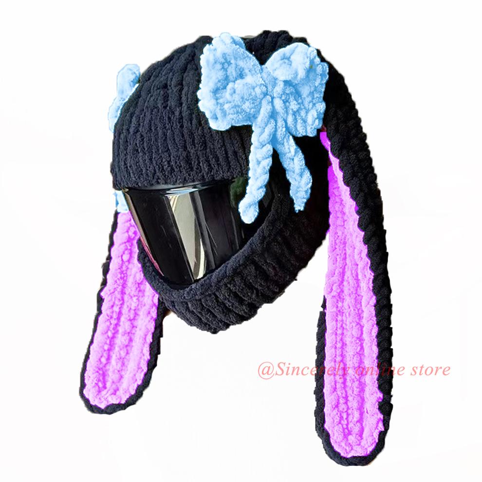 Motorhelmhoes Bescherming Hoofddeksel Cartoon Pluizig Pluche Set Voor Motorfiets Volledig Gezicht Beschermhoes Motorfiets Veiligheid Speciaal
