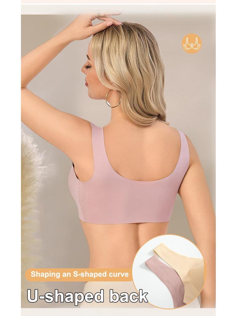 Seamless Wireless Sports Bra for Women - European & American Style with Fixed Cups