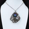 Titanium Coated Shell Pendant Copper Wire Wrapped Gemstone Pendant Octopus Pendant Handmade Band New Pendant Copper Jewelry Engagement Gifts
