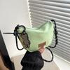 Stylish Large Capacity Nylon Shoulder Bag In Trendy Solid Colors For Casual Commuting