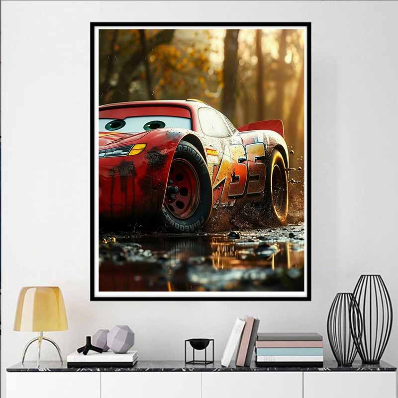 Disney Diamond Painting 5D DIY Cars Lightning McQueen Illustration Art Mosaic Embroidery Decoration Cross Stitch Gift