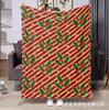 Christmas-themed checkered pattern Printed Blanket for Sofa Bed Travel Camping Living Room Office Conditioning Blanket