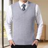 Heren Vest Trui V-hals Mouwloos Slim Fit Effen Kleur Gebreide Pullover