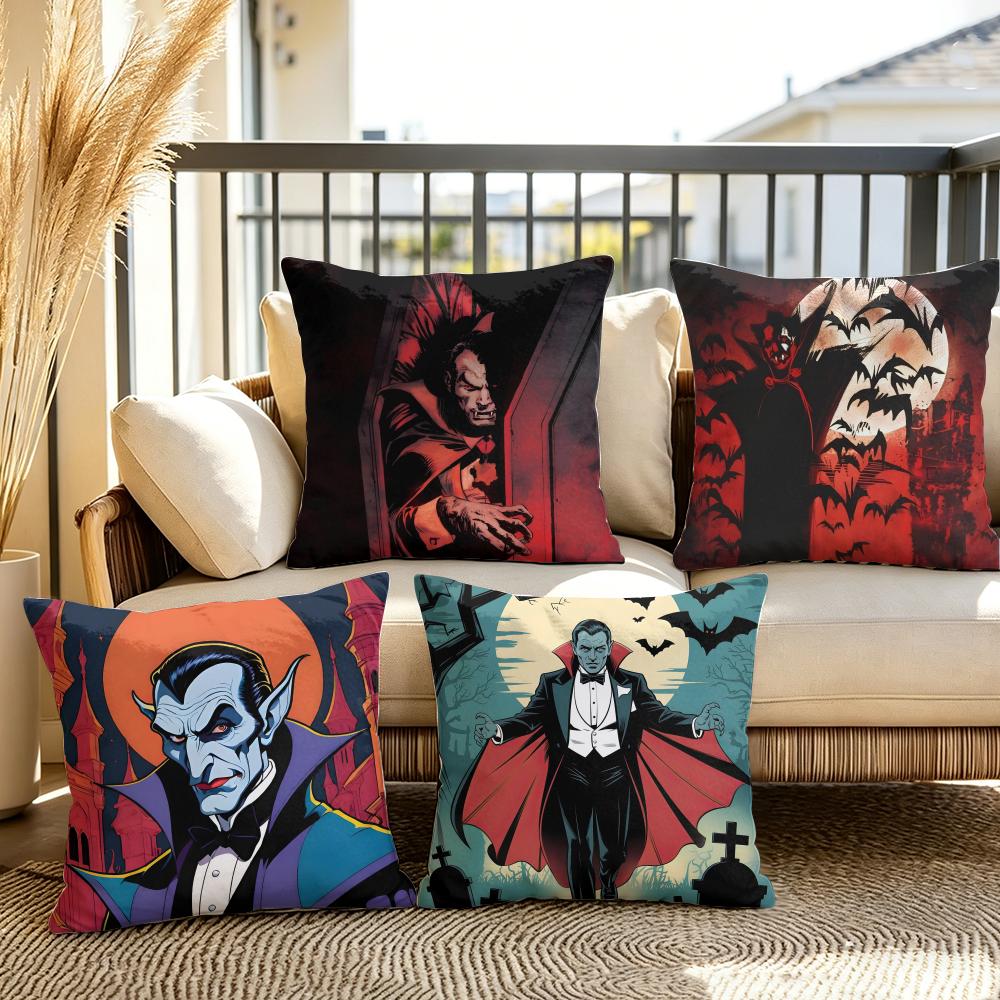 Dracula Cushion Cover Summer Linen Pillow Case Organic Fabric Cushion Cover DoubleSided Print Sofa Home Decor