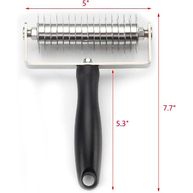 Pastry Lattice Roller Cutter - EVNSIX Stainless Steel Professional Dough Lattice Top Pie Pizza Bread Pastry Crust Lattice Roller Cutter