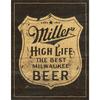 Desperate Enterprises Welcome To the High Life Miller High Life Tin Sign Nostalgic Vintage Metal Wall Art Decor for Home Room