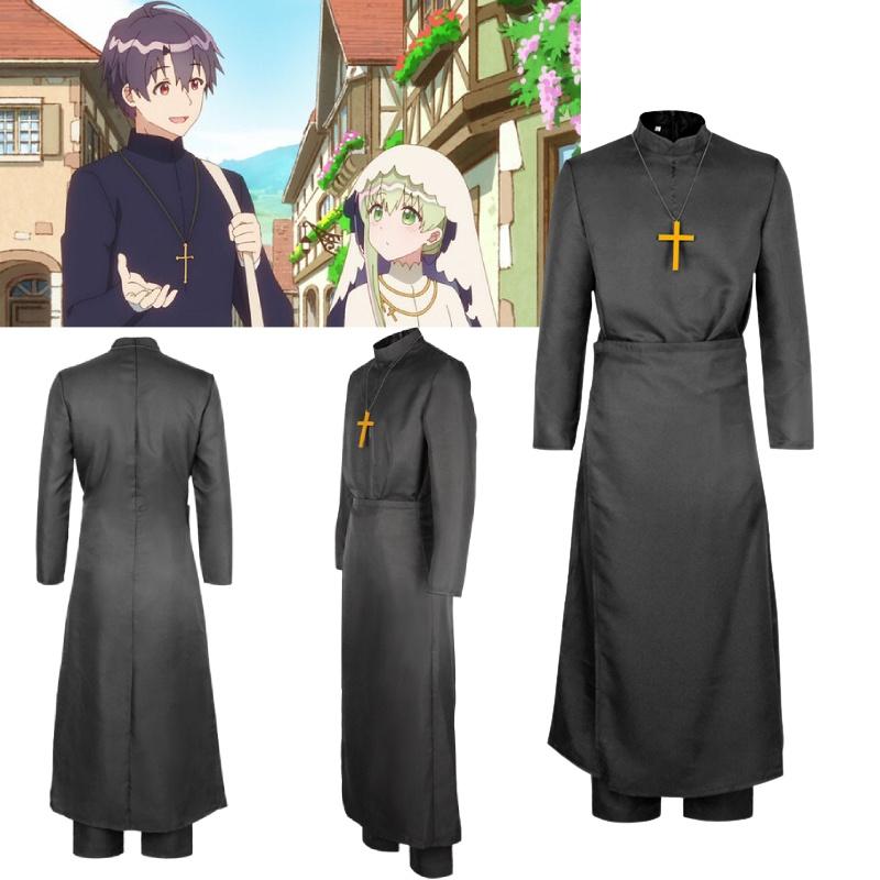 Nordic Anime White Saint And Black Pastor Cosplay Costume Lawrence Halloween Dress Up