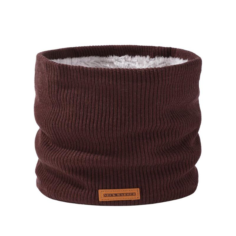 Thickened knitted scarf women's fashion versatile Maillard neck cover winter velvet thermal mask hot sale