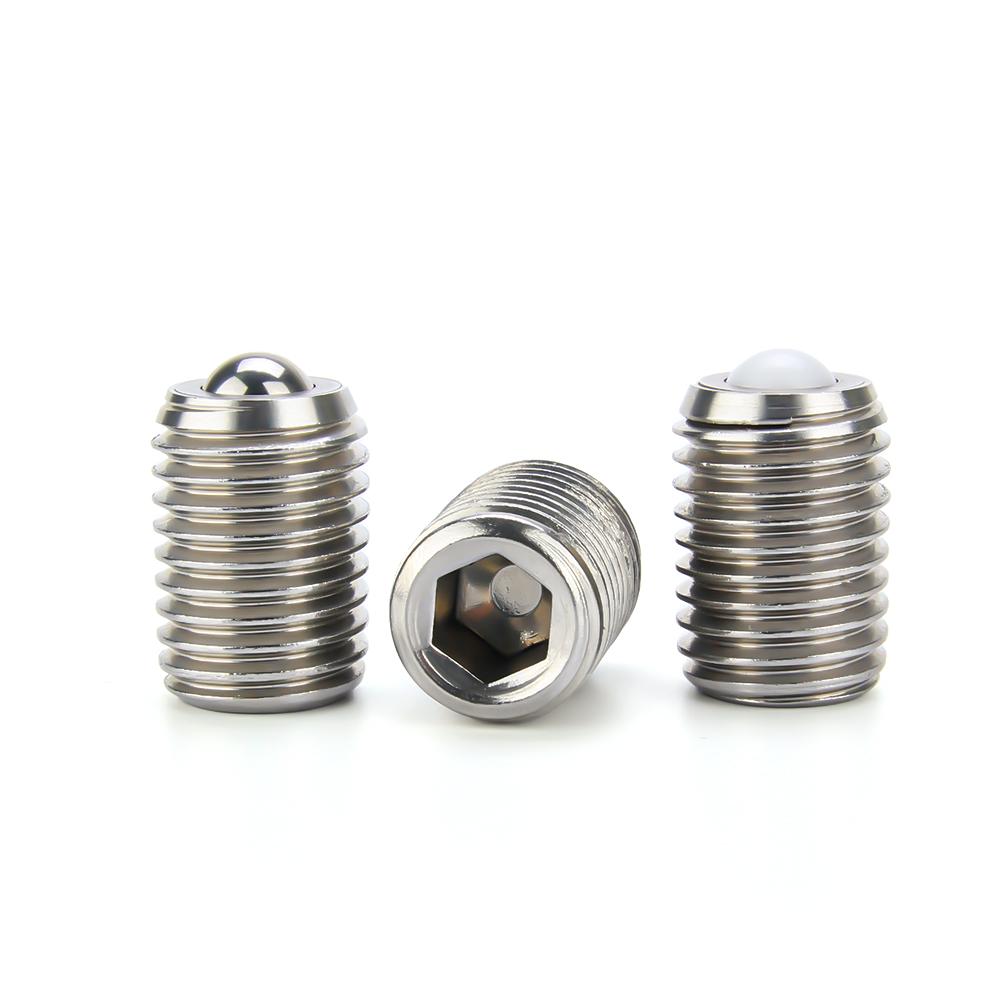 2pcs Conveyor Ball Roller Stainless Steel Ball Transfer Unit Bolt Locating Pin Ball Rollers With Set Screw