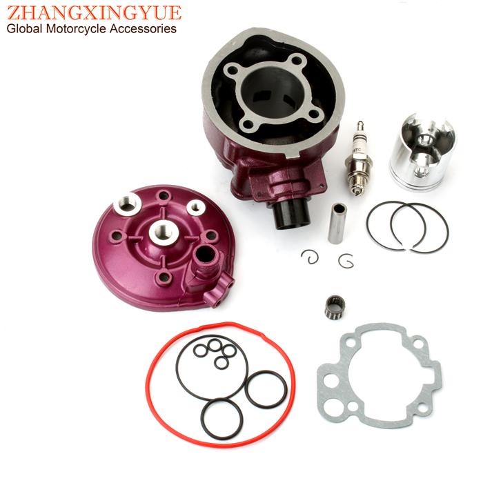 Motorrad 49mm 90cc Big Bore Zylinderkit & Kopf Für Peugeot NK7 XP6 XP7 XPS XR6 XR7 50ccm Wasserkühlung 2-Takt AM6 Minarelli Motor