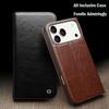 Tok iPhone 17 Pro Max-hoz Luxus Ultra Vékony Kézzel Készített Valódi Bőr Pénztárca Kártyatartóval Flip Borító iPhone 17 Pro/Air-hez