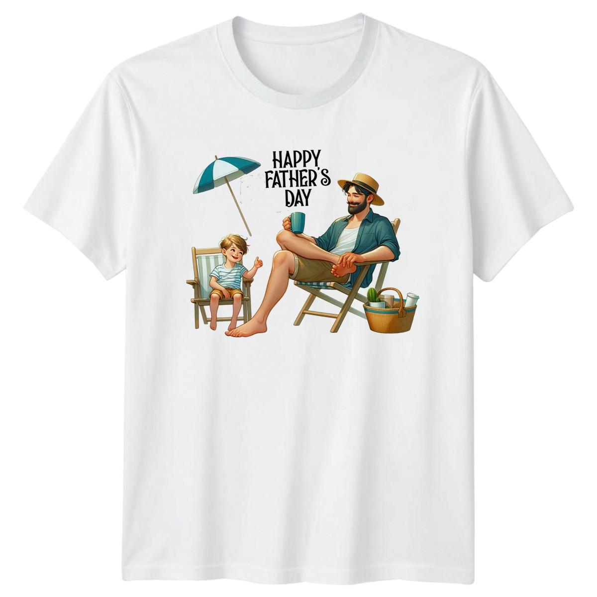 Happy Fathers Day Mens T-Shirt Beach Relaxation Fatherhood Fathers Day Gift S