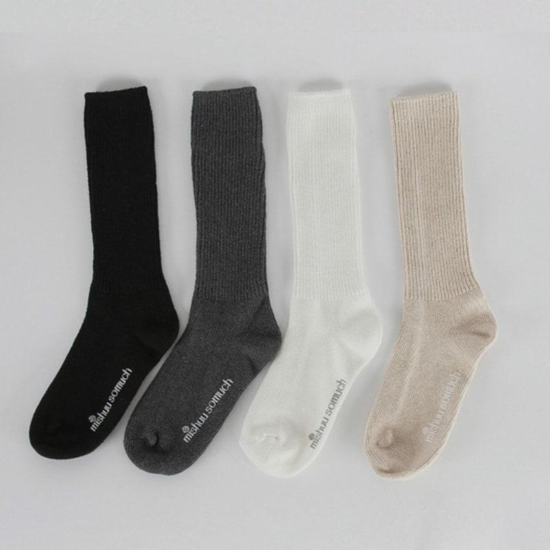 Mishuu Somuch Mishuu Somuch Cotton Long Socks_4color(long-length Ribbed Socks)
