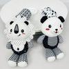 Non-Toxic Stroller Bed Crib Hanging Bell Plush Doll Baby Infant Rattles Newborn Black White Visual Grab Ability Training Toy For Bebe Gift